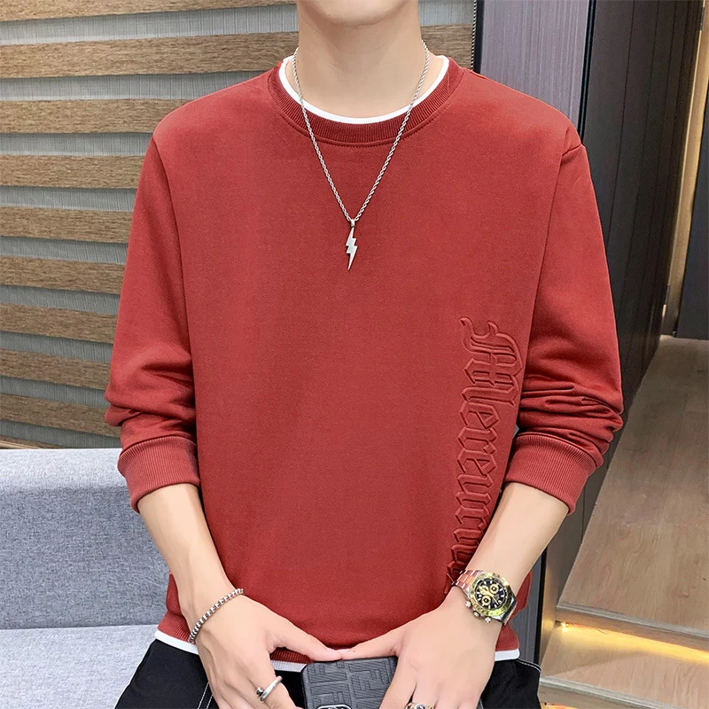 Herren Casual‑Sweatshirt mit seitlicher 3D‑Prägung, Rundhalsausschnitt und Rippbündchen Nord Taschen