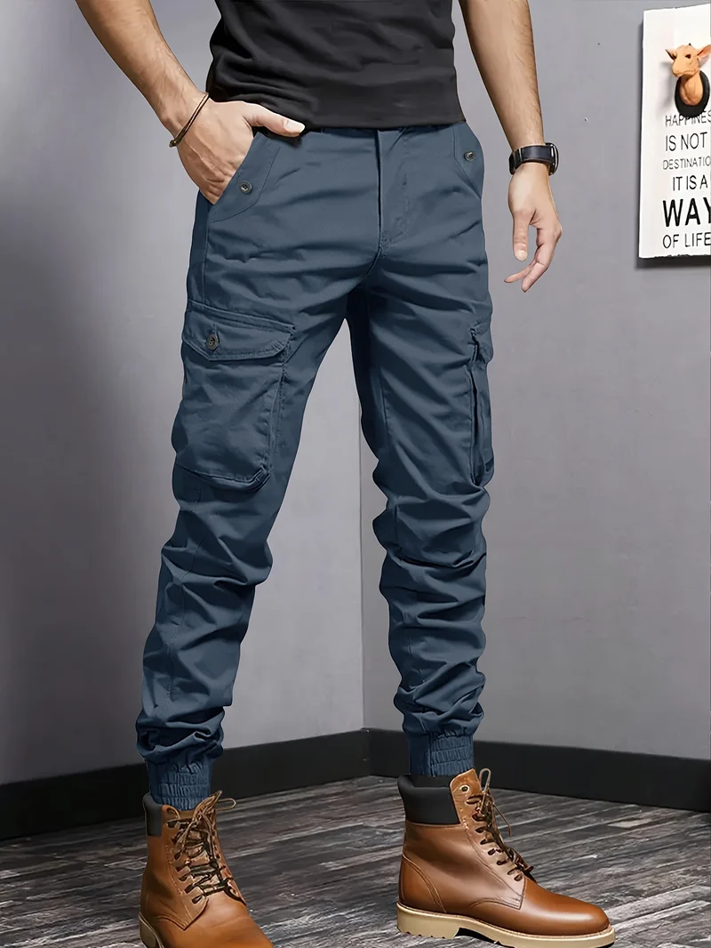 Herren Cargo-Joggerhose mit elastischem Bund, Tunnelzug und Multifunktionstaschen Nord Taschen