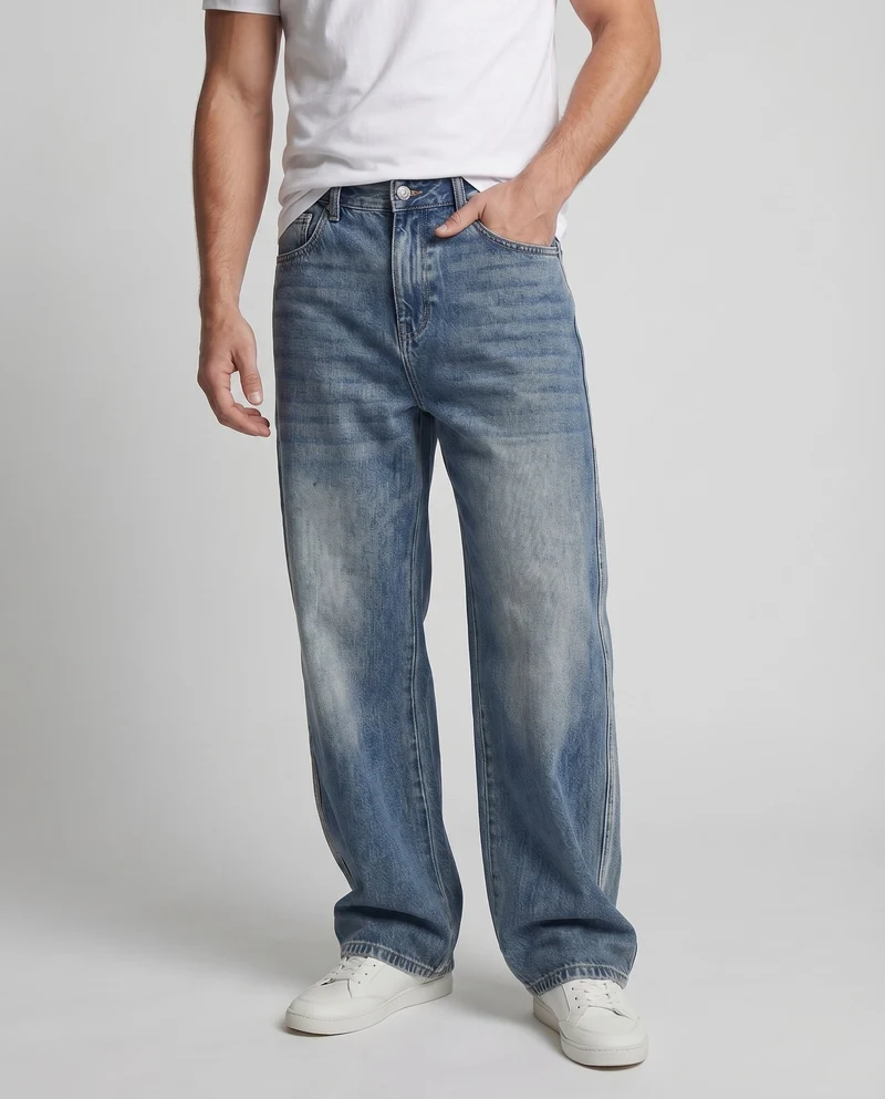 Herren Urbane Extraweites Bein Denim Relax-Jeans - Vittorelli
