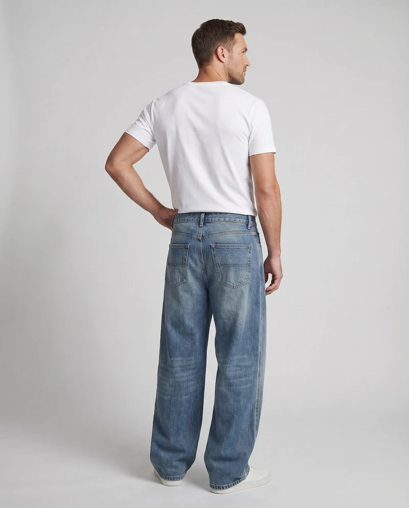 Herren Urbane Extraweites Bein Denim Relax-Jeans - Vittorelli