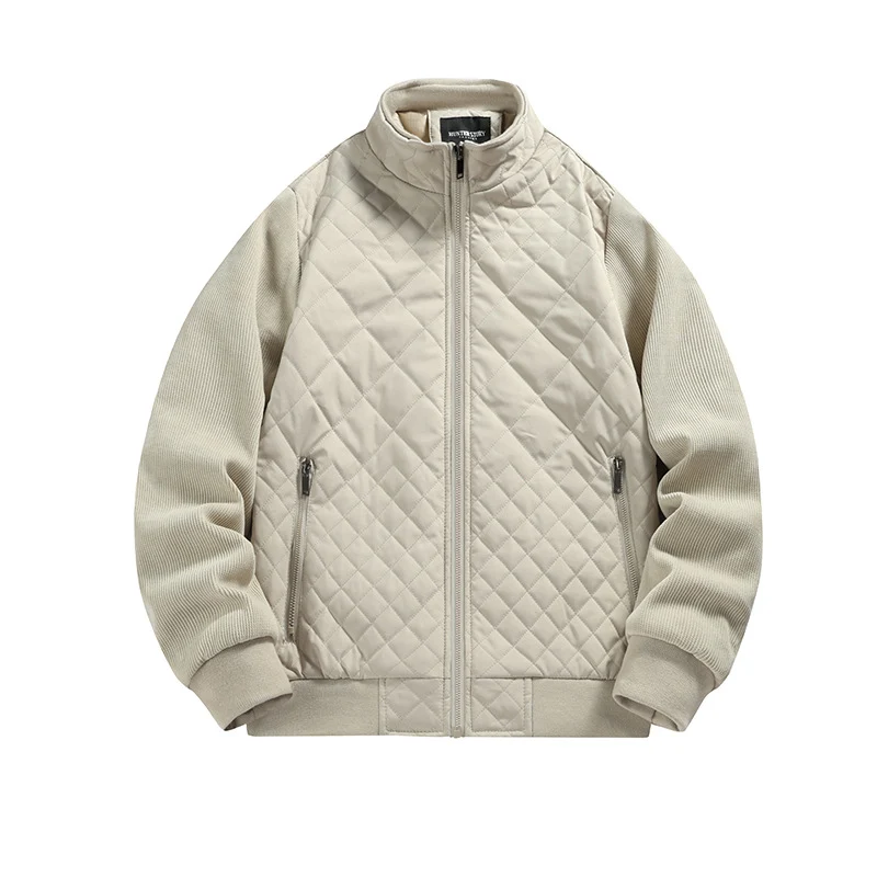 Herren gesteppte Hybridjacke mit Stehkragen und Strickärmeln Nord Taschen