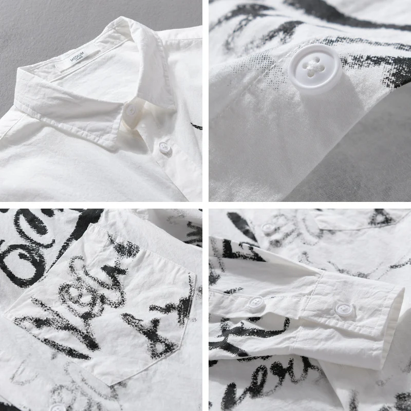 Herren Lässiges Overshirt mit grafischem Scribble-Print und Brusttasche Nord Taschen