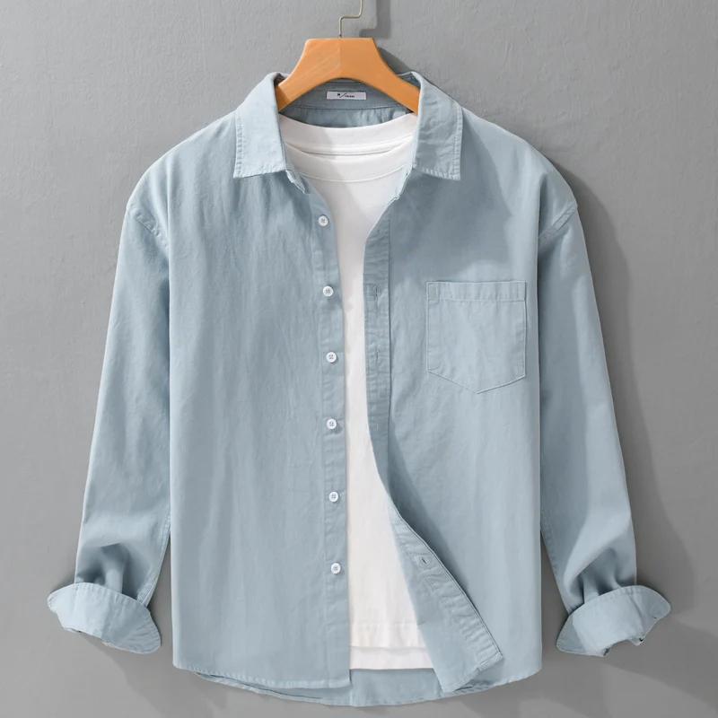 Herren Lässiges Layering-Hemd im Overshirt-Stil mit weichem Baumwollgriff und Brusttasche Nord Taschen