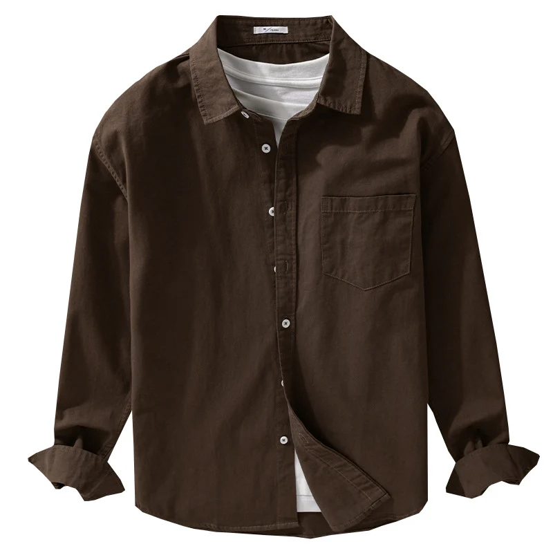 Herren Lässiges Layering-Hemd im Overshirt-Stil mit weichem Baumwollgriff und Brusttasche Nord Taschen