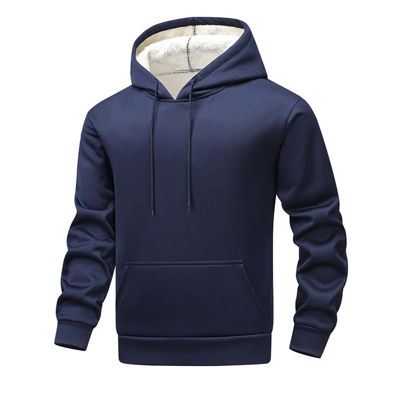 Herren Kuscheliger Teddyfleece-Kapuzenpullover mit Sherpa-Futter und Kängurutasche Nord Taschen