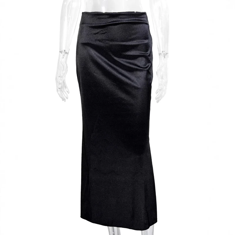 Damen Elegante und fließende Satin Maxiröcke