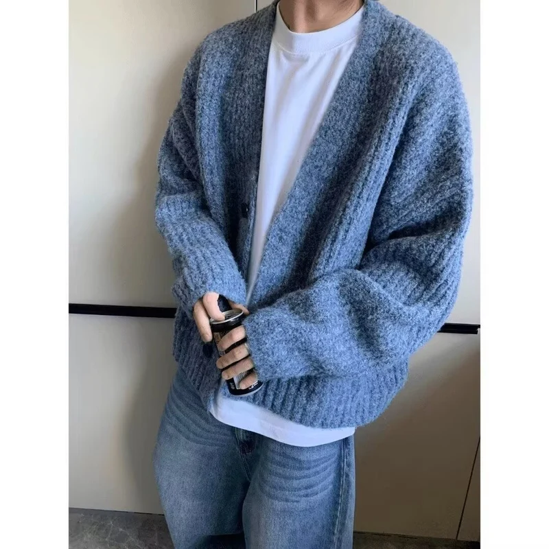 Herren Modische Oversized Strickjacke mit Knopfverschluss Nord Taschen