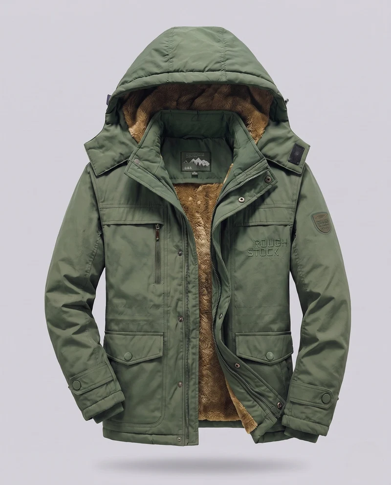 Herren Arctic-Comfort Parka mit voll gefüttertem Kunstfell und multifunktionalen Taschen Nord Taschen