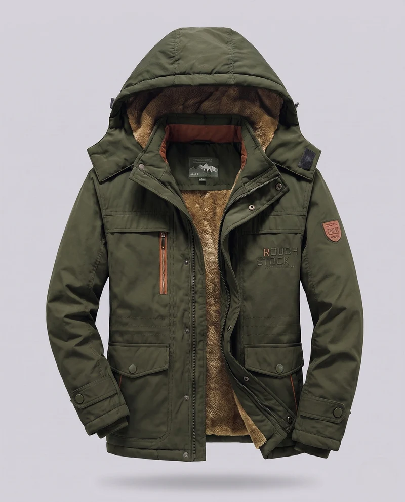 Herren Arctic-Comfort Parka mit voll gefüttertem Kunstfell und multifunktionalen Taschen Nord Taschen
