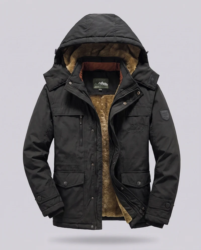 Herren Arctic-Comfort Parka mit voll gefüttertem Kunstfell und multifunktionalen Taschen Nord Taschen