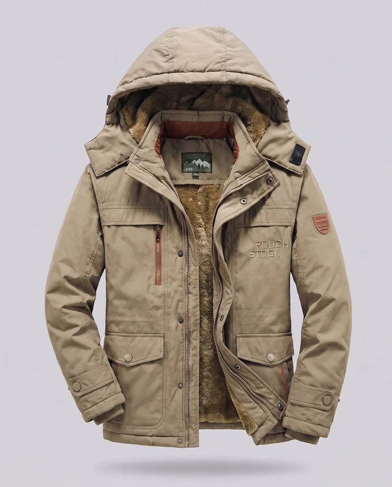 Herren Arctic-Comfort Parka mit voll gefüttertem Kunstfell und multifunktionalen Taschen Nord Taschen