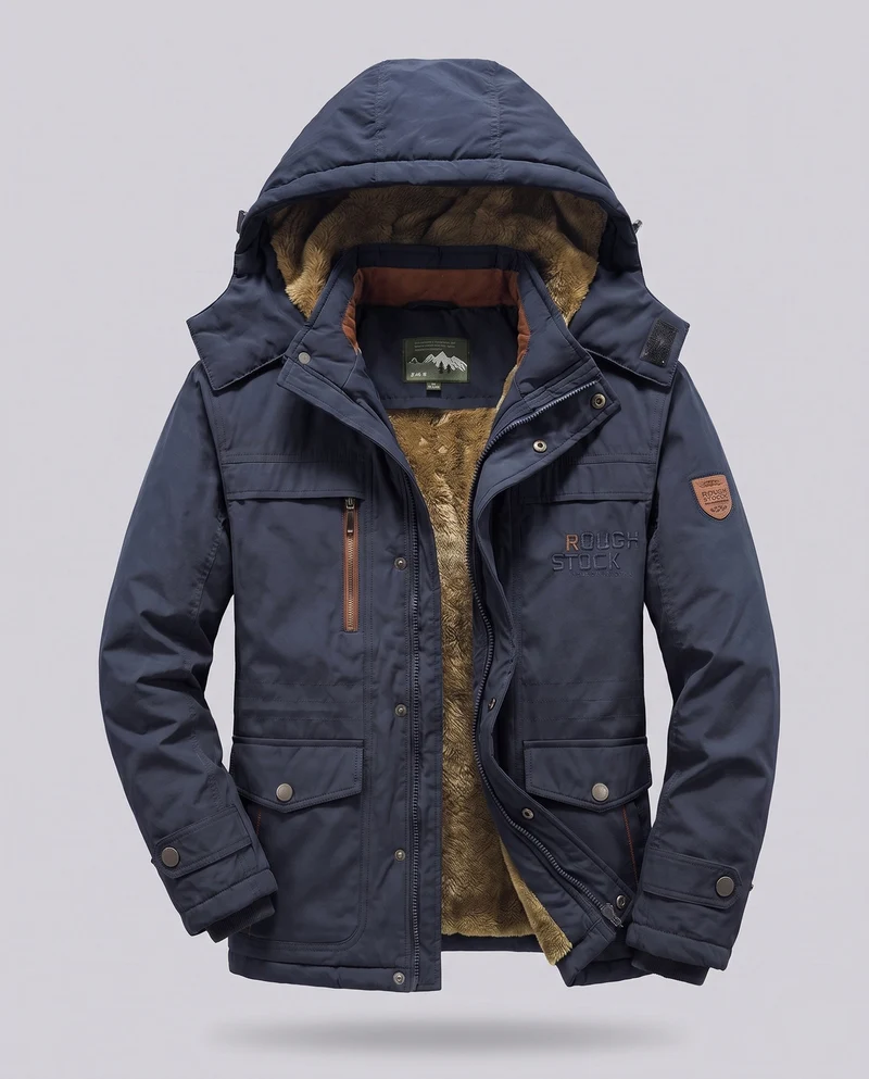 Herren Arctic-Comfort Parka mit voll gefüttertem Kunstfell und multifunktionalen Taschen Nord Taschen