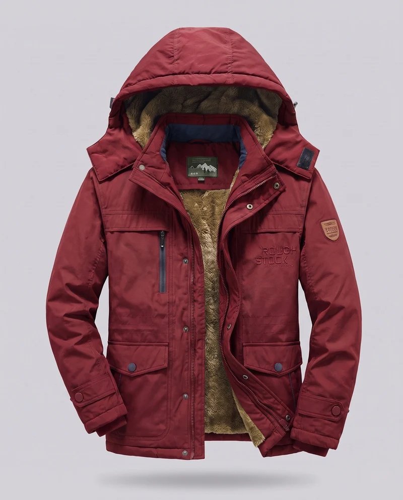 Herren Arctic-Comfort Parka mit voll gefüttertem Kunstfell und multifunktionalen Taschen Nord Taschen