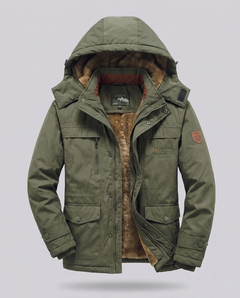 Herren Arctic-Comfort Parka mit voll gefüttertem Kunstfell und multifunktionalen Taschen Nord Taschen