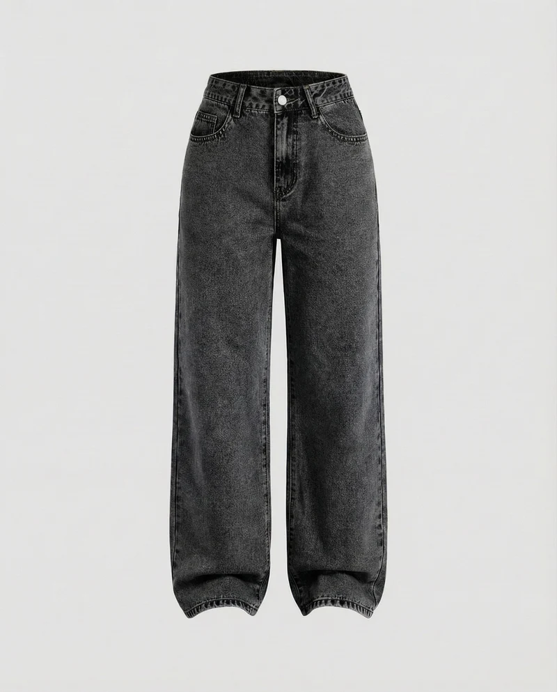 Damen Klassische Wide-Leg Denim Wide-Leg-Jeans