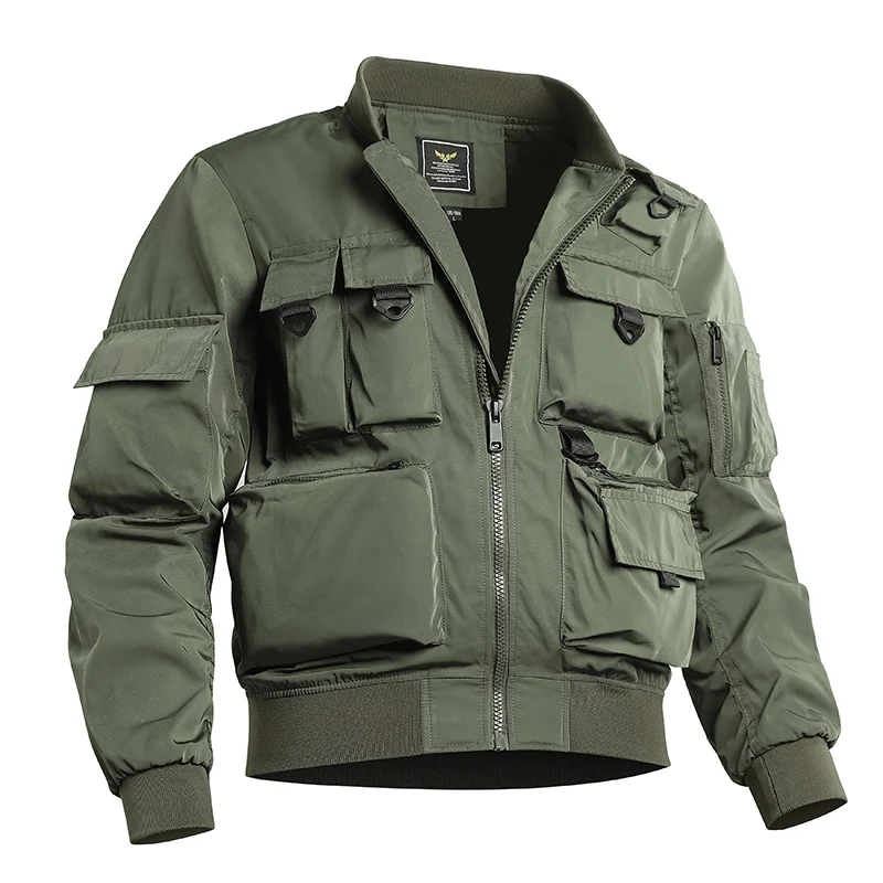 Herren taktische Bomberjacke mit multifunktionalen Utility-Taschen Nord Taschen