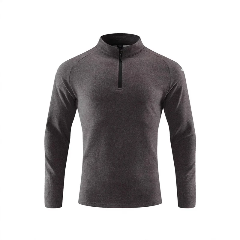 Herren Atmungsaktives Funktions-Langarmshirt mit Stehkragen und kurzem Reißverschluss Nord Taschen