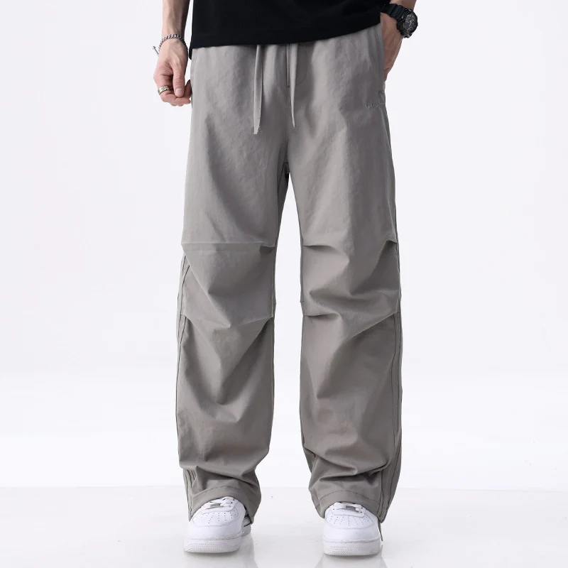 Herren Weite Cargo-Hose mit Tunnelzug, Knie-Panels und seitlichen Zierstreifen Nord Taschen