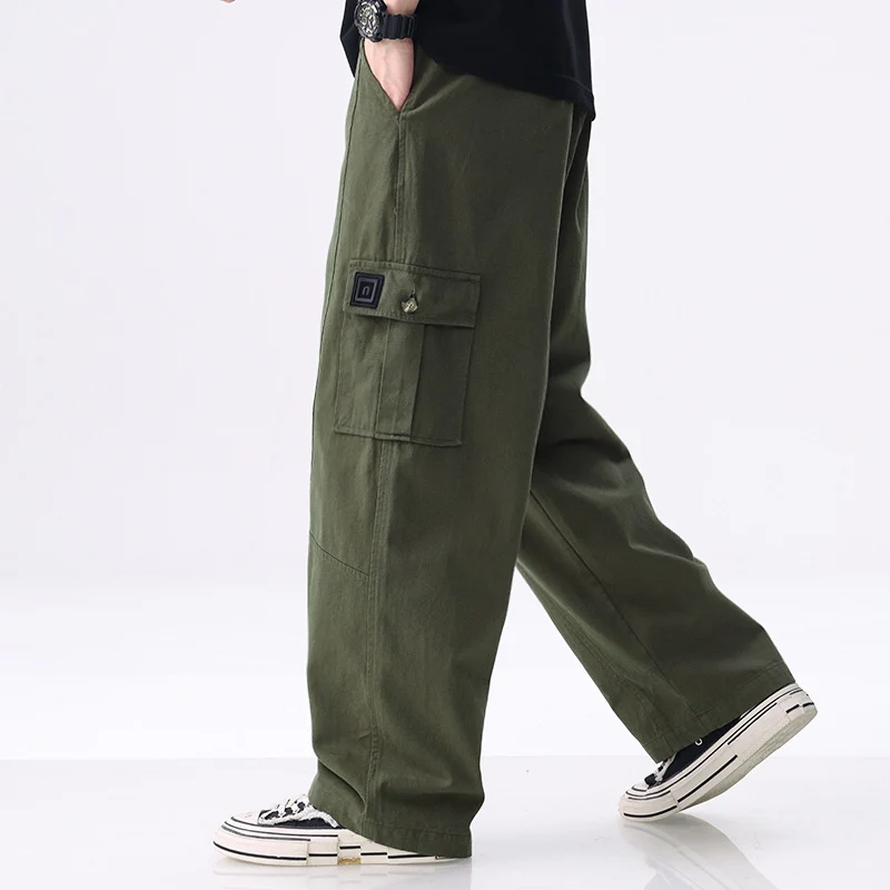 Herren weit geschnittene Baumwoll-Cargohose mit aufgesetzten Beintaschen und Relaxed-Fit Nord Taschen