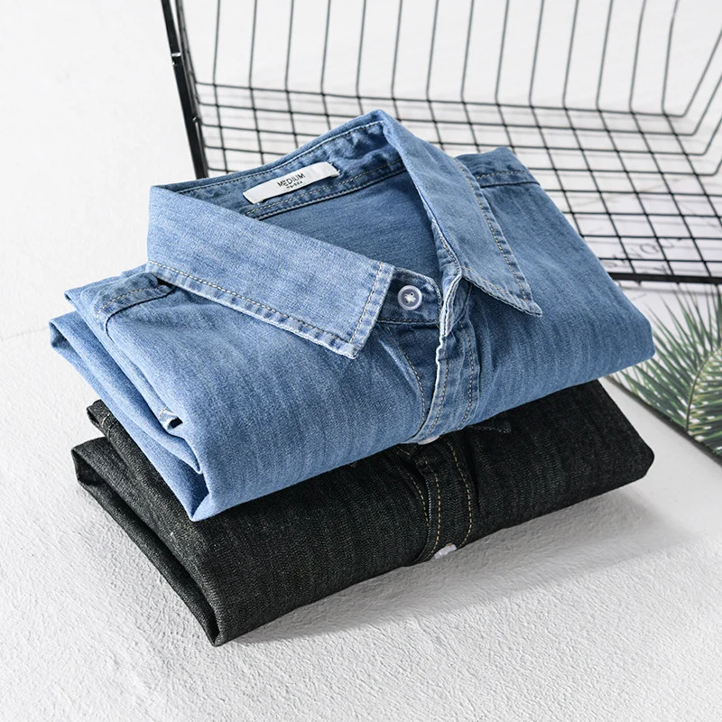 Herren Washed-Denim-Überhemd im Relaxed-Fit mit Brusttasche und kontrastreicher Naht Nord Taschen