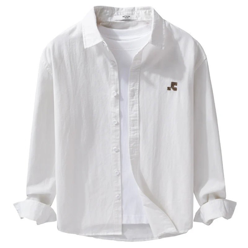 Herren Lässiges Baumwoll-Overshirt mit Kentkragen, dezentem Sticklogo und Relaxed‑Fit Nord Taschen