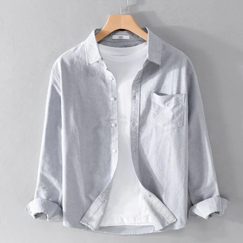 Herren Lässiges Baumwoll-Layering-Overshirt mit Kentkragen, Brusttasche und softem Twill-Finish Nord Taschen