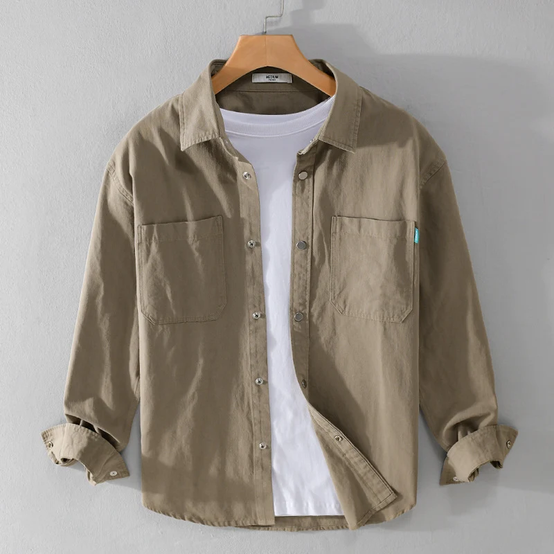 Herren Overshirt im Hemdjacken‑Stil aus leichter Baumwollmischung mit Druckknopf‑Leiste und aufgesetzten Brusttaschen Nord Taschen