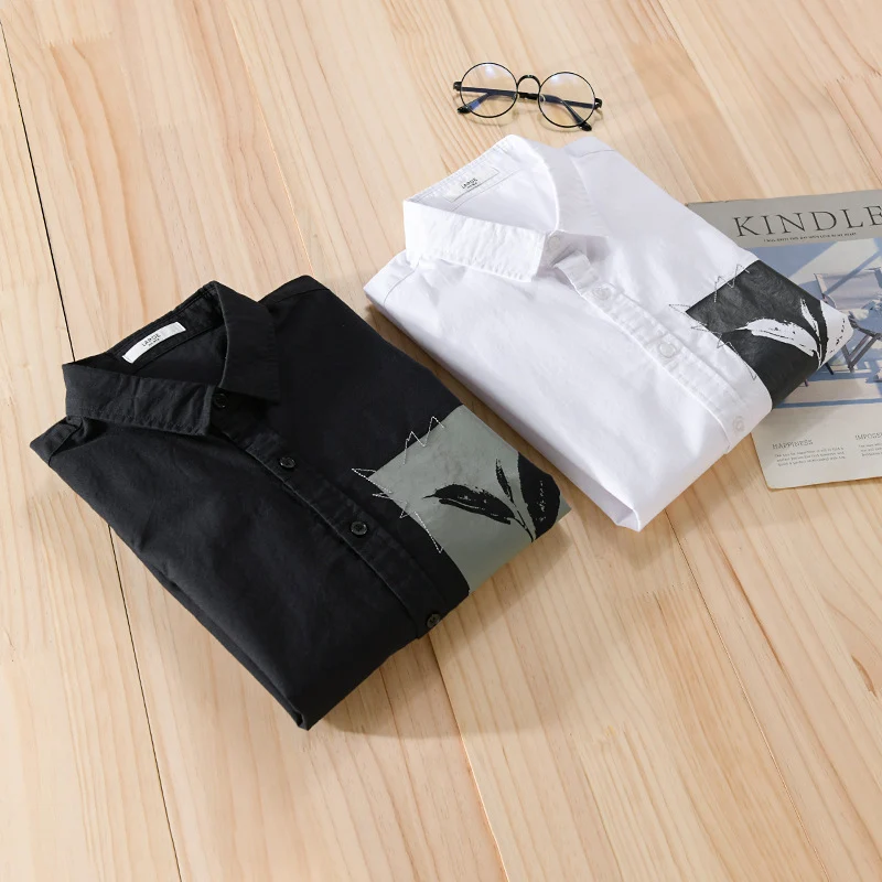 Herren Overshirt-Hemd mit Print-Patch und integriertem T-Shirt Nord Taschen