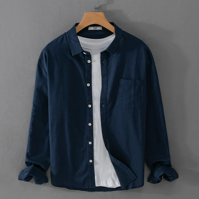 Herren Overshirt aus Baumwollmix mit Brusttasche und lockerem Schnitt Nord Taschen