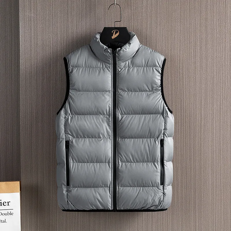 Herren Slim-Fit ultraleichte Stepp-Thermoweste mit hochschließendem Kragen und wasserabweisenden Reißverschlüssen Nord Taschen