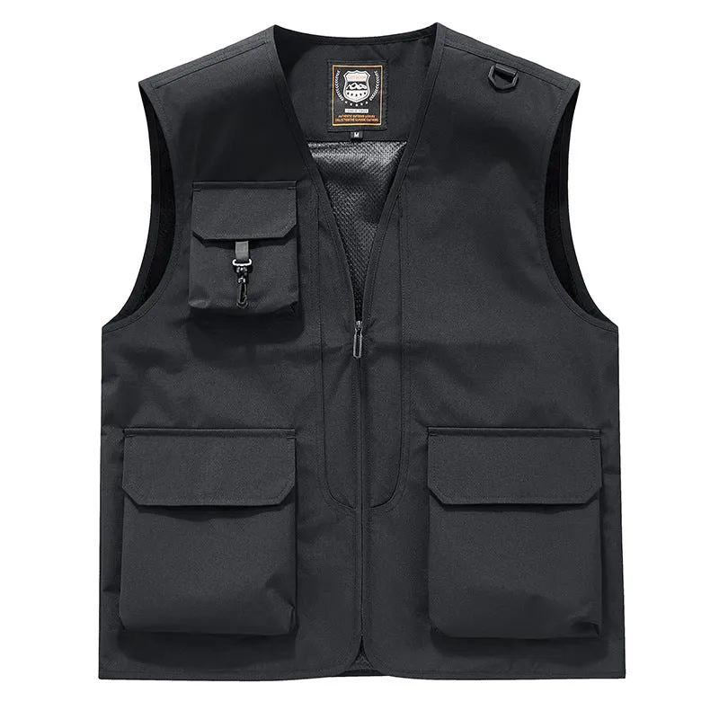 Herren Sichtbare Multifunktionale Utility-Weste mit Mesh‑Futter, Mehrfachtaschen und D‑Ring Nord Taschen