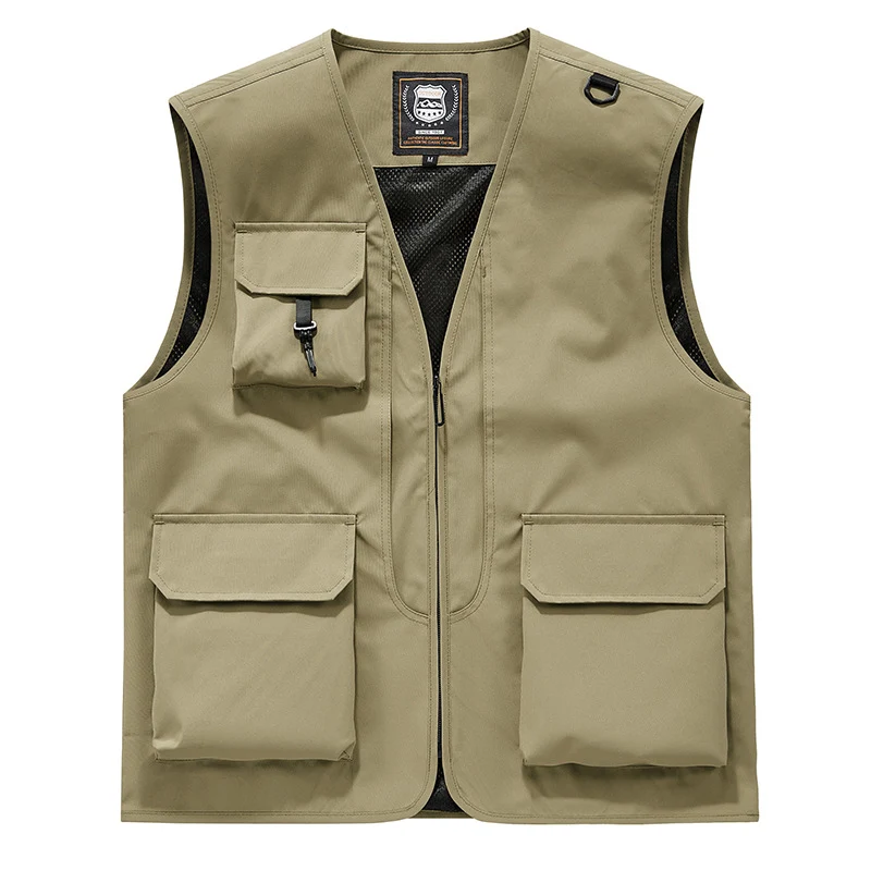 Herren Sichtbare Multifunktionale Utility-Weste mit Mesh‑Futter, Mehrfachtaschen und D‑Ring Nord Taschen
