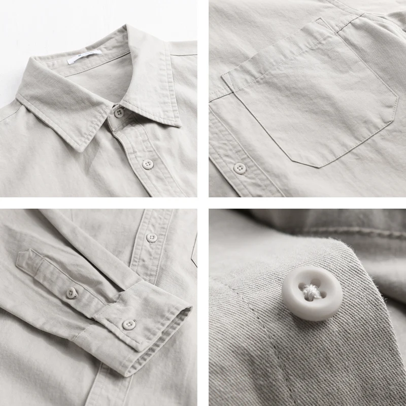 Herren Leichtes Hemdjacken-Overshirt aus gewaschenem Baumwoll-Twill mit Brusttasche Nord Taschen