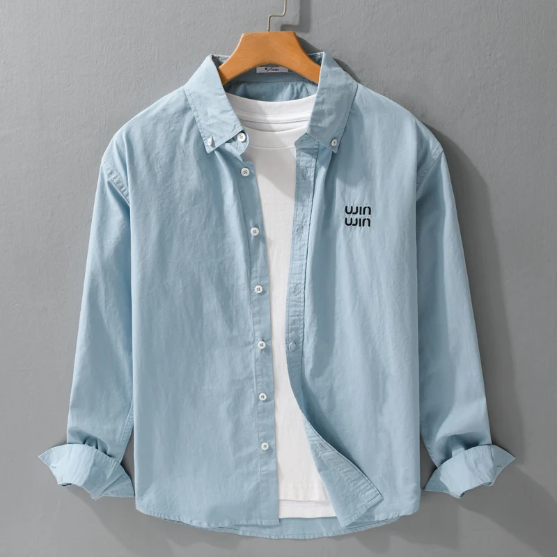 Herren Baumwoll-Overshirt-Hemdjacke mit dezenter Logo-Stickerei und entspanntem Schnitt Nord Taschen
