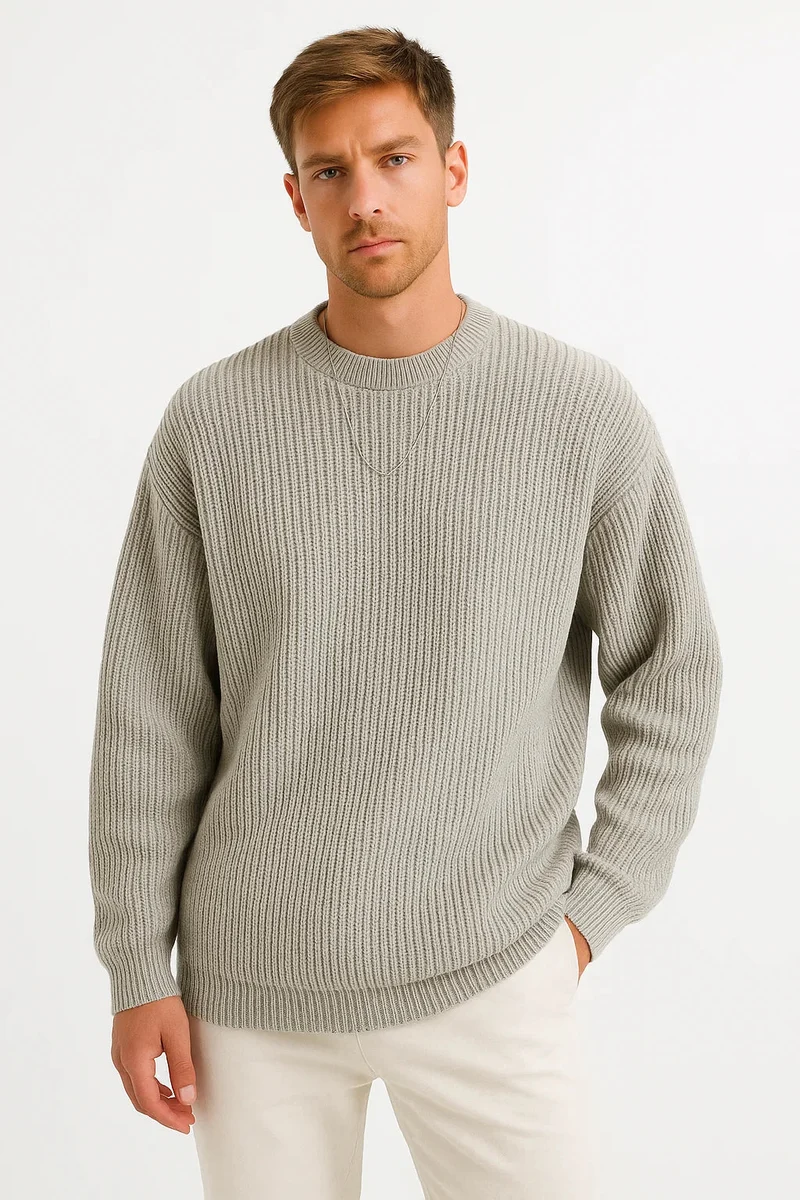 Herren Strickpullover Oversized mit gerippter Textur Avellé