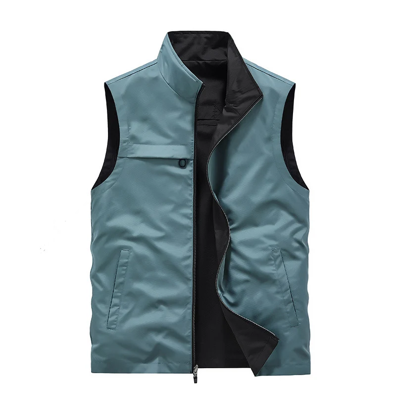 Herren Ärmellose Softshell-Utility‑Weste mit hohem Stehkragen, Zwei‑Wege‑Reißverschluss und verdeckten Taschen Nord Taschen