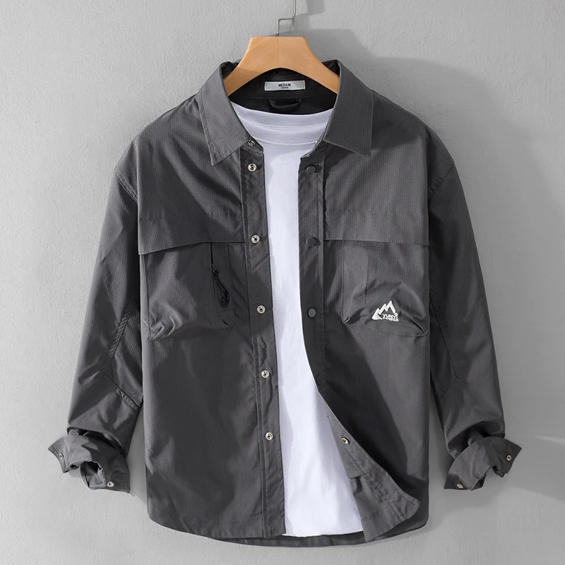 Herren Utility-Overshirt im Field-Stil mit Druckknopf-Leiste und Doppelbrusttaschen Nord Taschen