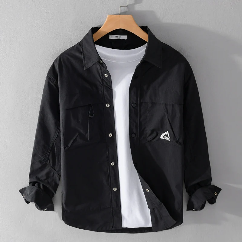 Herren Utility-Overshirt im Field-Stil mit Druckknopf-Leiste und Doppelbrusttaschen Nord Taschen