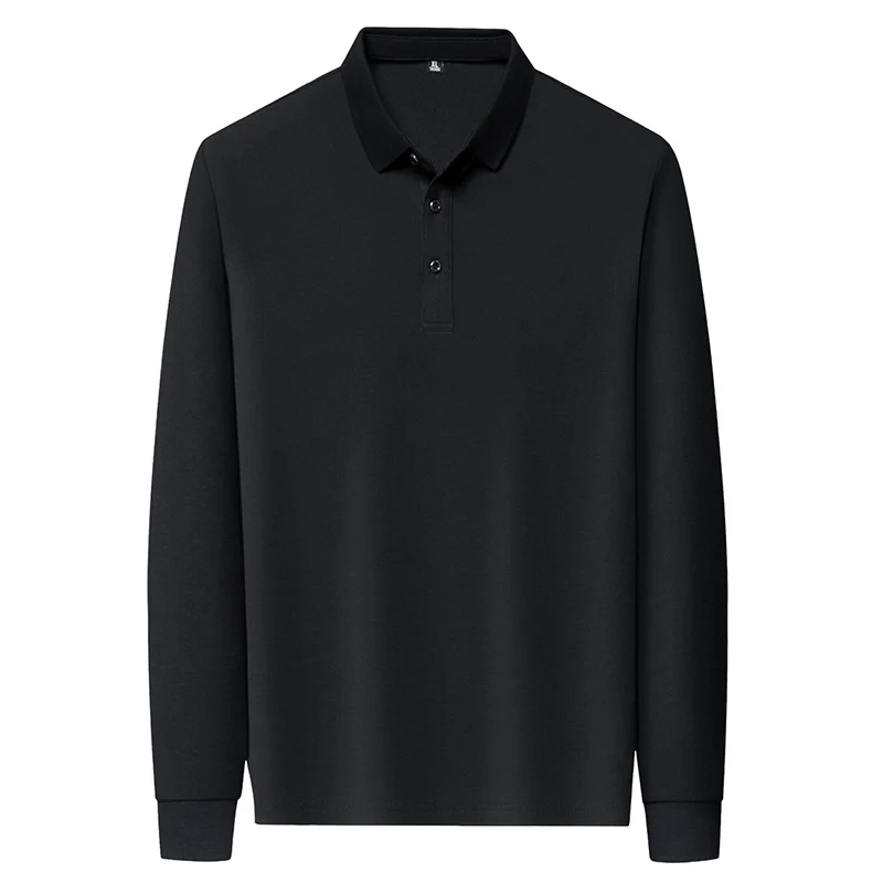 Herren Langarm‑Polo aus atmungsaktivem Baumwoll‑Stretch mit feinem Polokragen Nord Taschen
