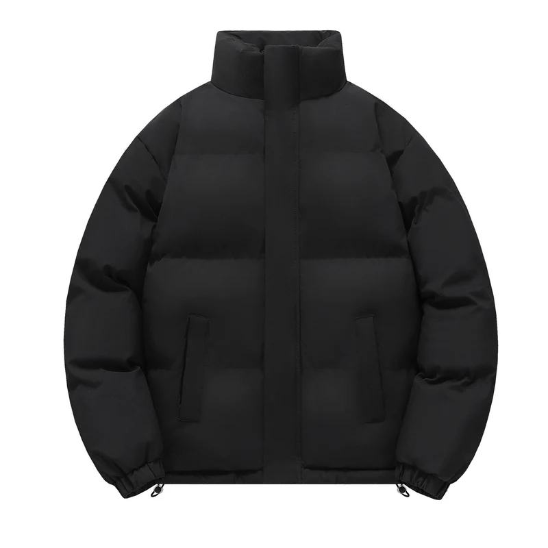 Herren Kurz geschnittene stark wattierte Steppjacke mit hohem Stehkragen und Kordelzugsaum Nord Taschen