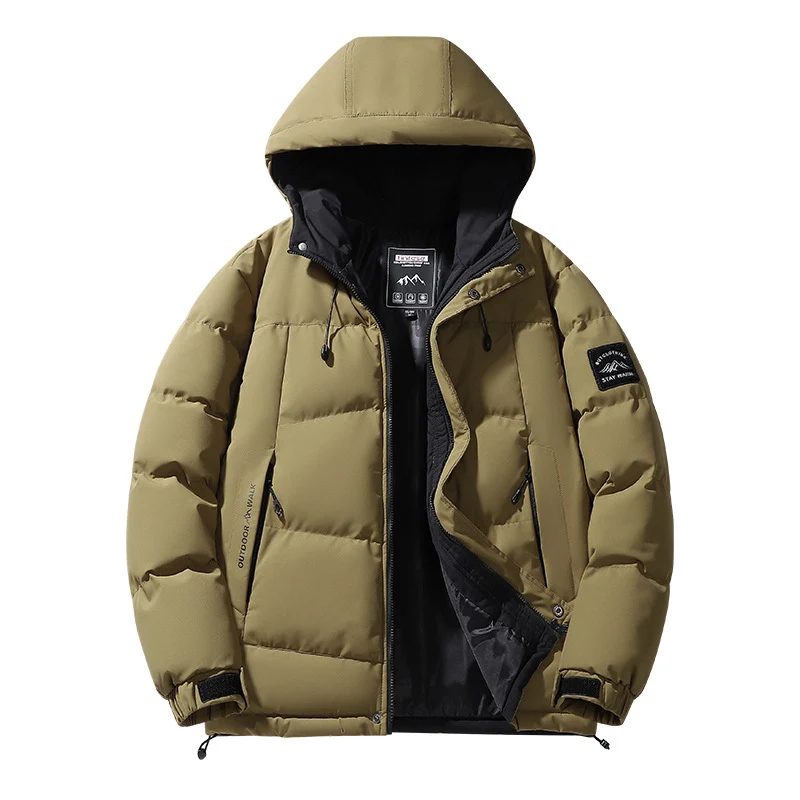 Herren Kapuzen-Steppjacke mit Thermofutter und verstellbarem Saum Nord Taschen