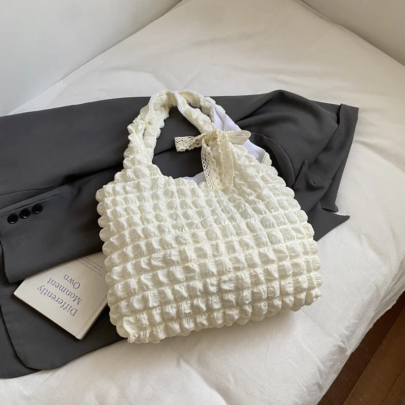 Damen Einkaufstasche mit strukturiertem Design und dekorativem Schleifenakzent Nord Taschen
