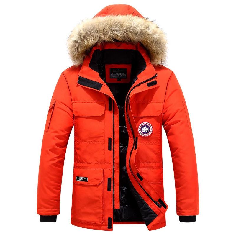 Herren Parka mit abnehmbarer Kapuze und Kunstfellbesatz, wind- und wasserdichte Thermoisolierung Nord Taschen