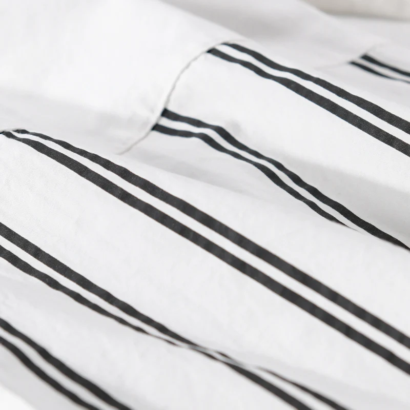 Damen Zweiteiliges Loungewear-Set mit Oversize-Hemd im Streifenpatch und elastischer Bund-Jogger Nord Taschen