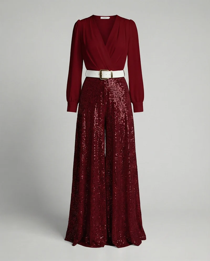 Elegante Pailletten MischgewNord Taschene Gala-Ensemble