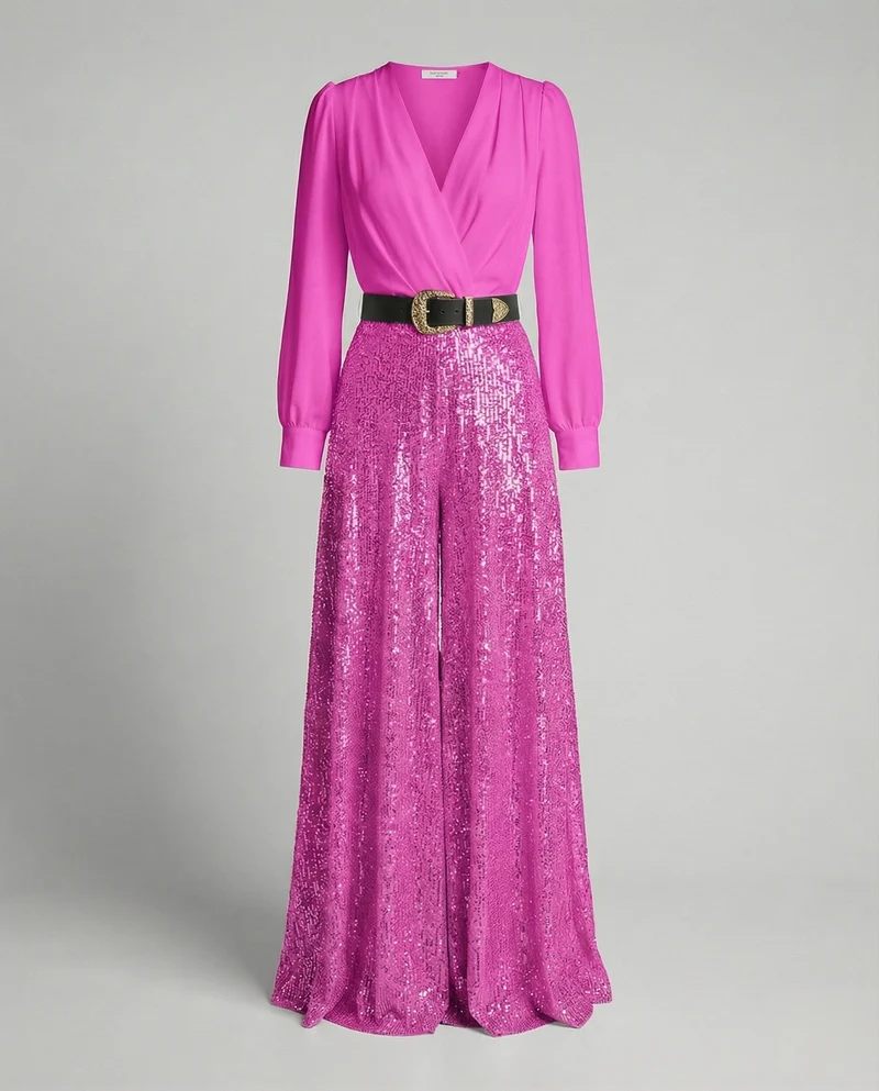 Elegante Pailletten MischgewNord Taschene Gala-Ensemble