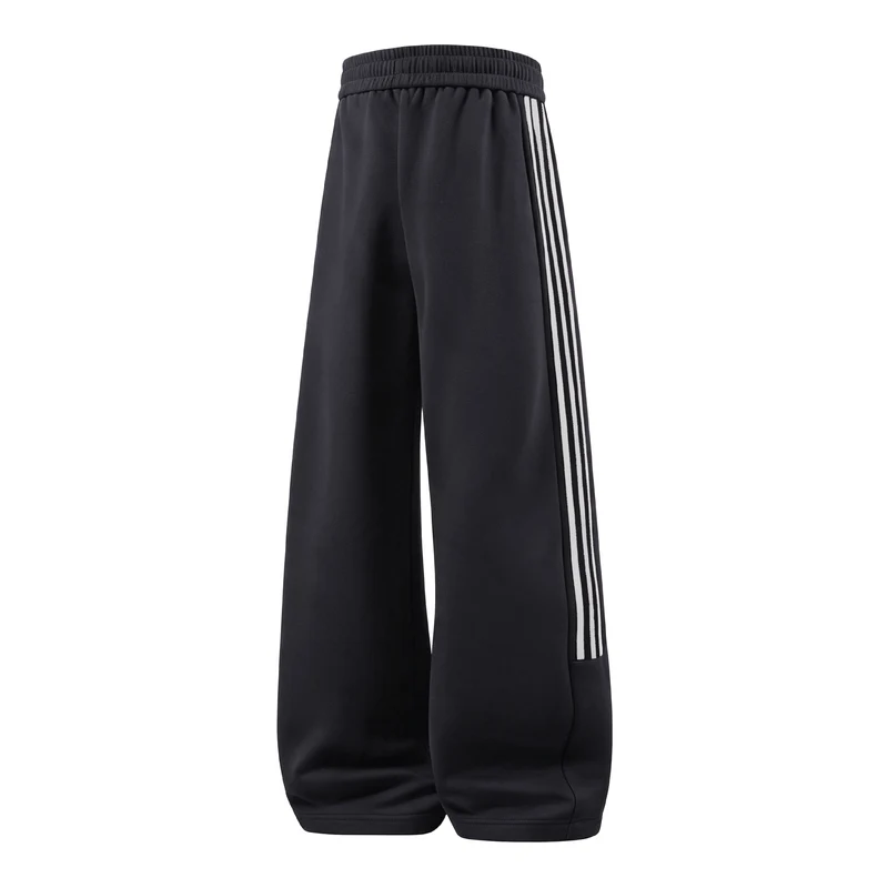 Damen Weite High-Waist Jogginghose mit markanten Seitenstreifen & Kordelzug Nord Taschen