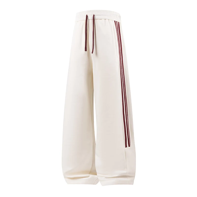 Damen Weite High-Waist Jogginghose mit markanten Seitenstreifen & Kordelzug Nord Taschen
