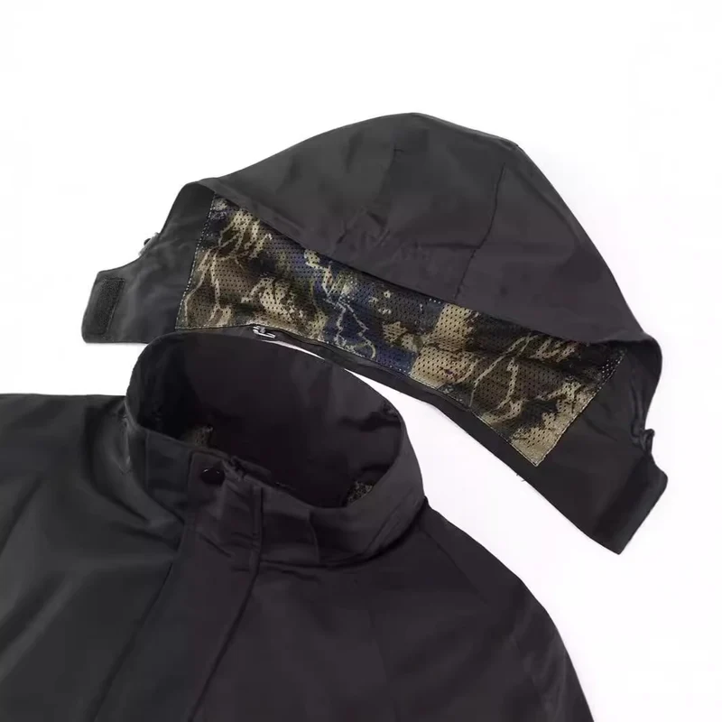 Herren Kapuzen-Fieldjacke mit Camouflage-Netzfutter und wasserabweisender Utility-Außenlage Nord Taschen
