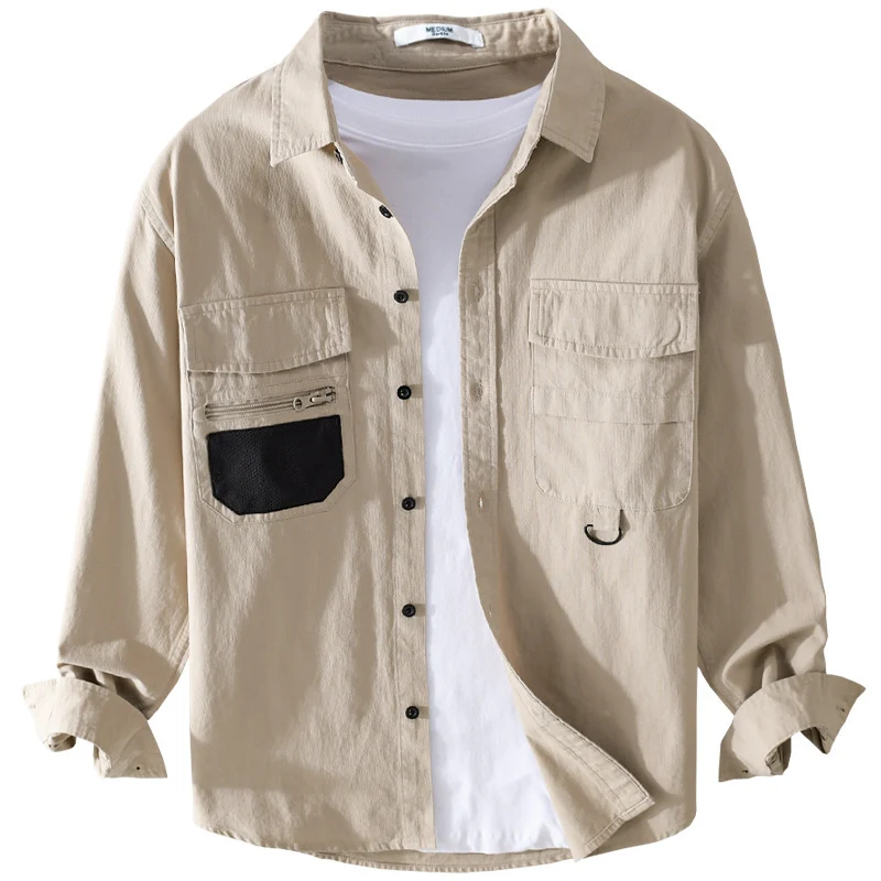 Herren Utility-Overshirt aus Baumwollmix mit Mehrfachtaschen und D-Ring Nord Taschen
